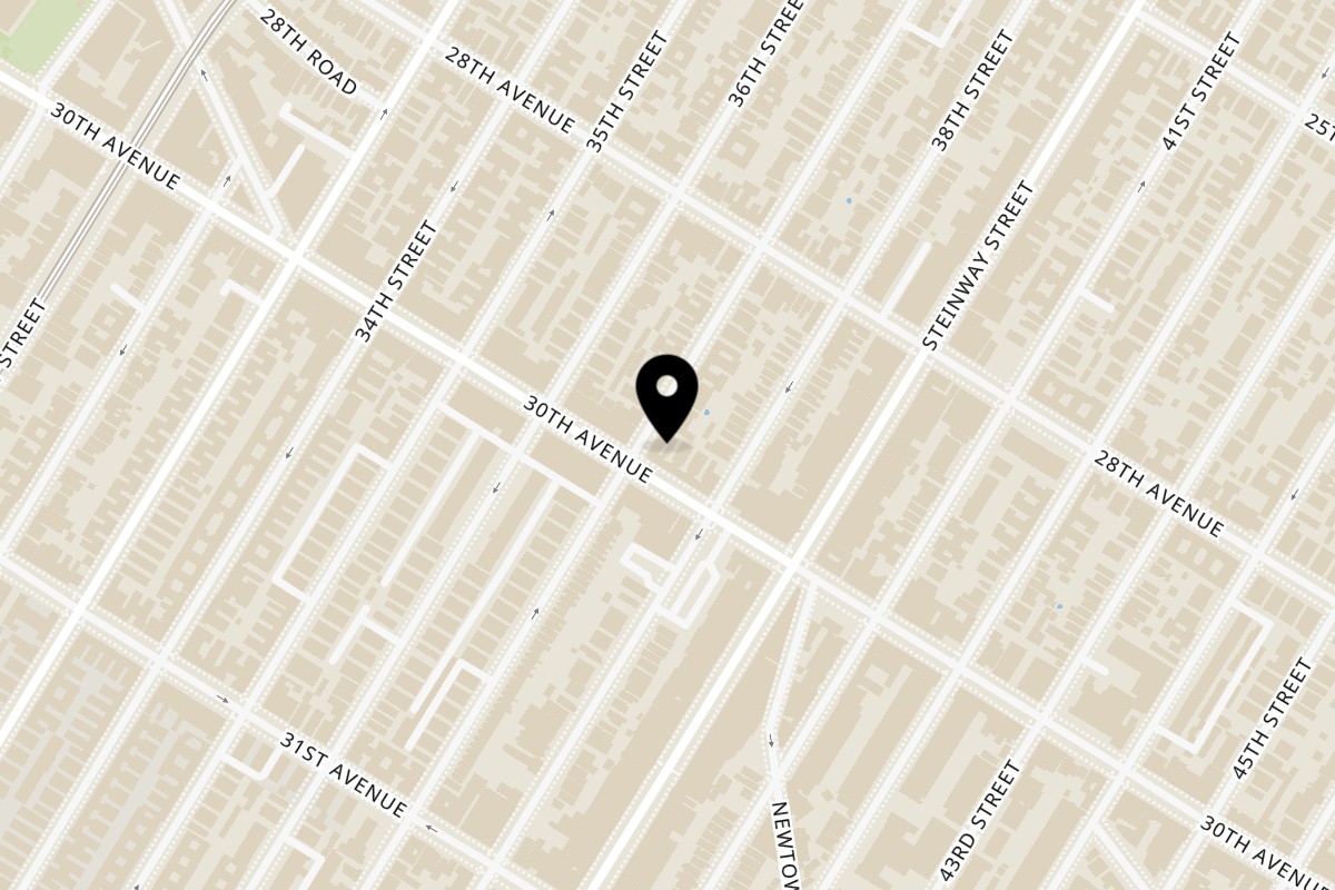 Map showing the location of The Grand on 37-01 30th Ave in Astoria
